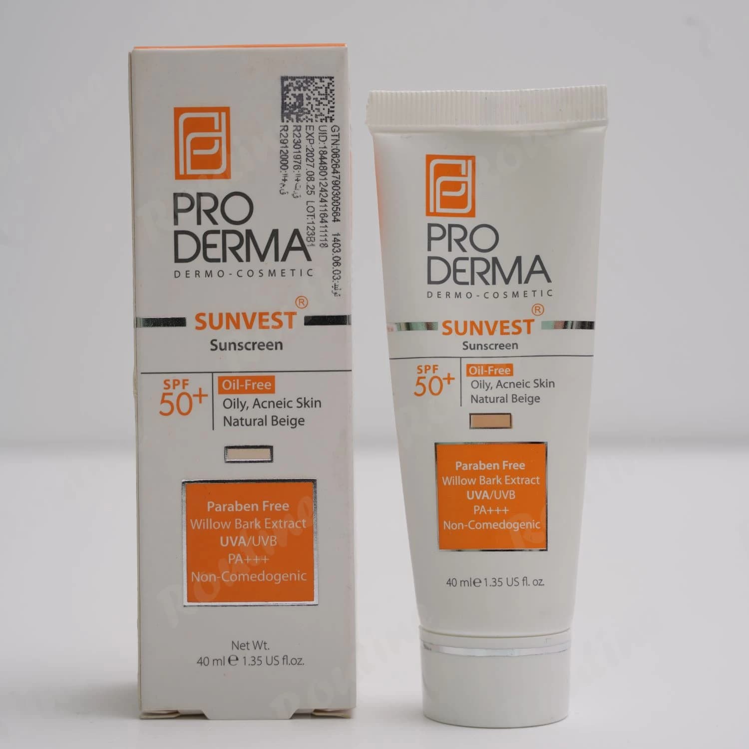 کرم ضد آفتاب بژ طبیعی پوست چرب SPF50 پرودرما