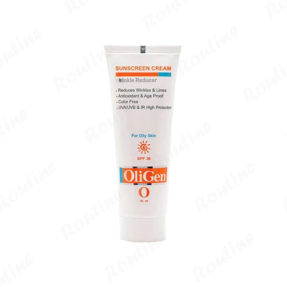 کرم ضد آفتاب ضد چروک بی رنگ پوست چرب SPF 30 الی ژن