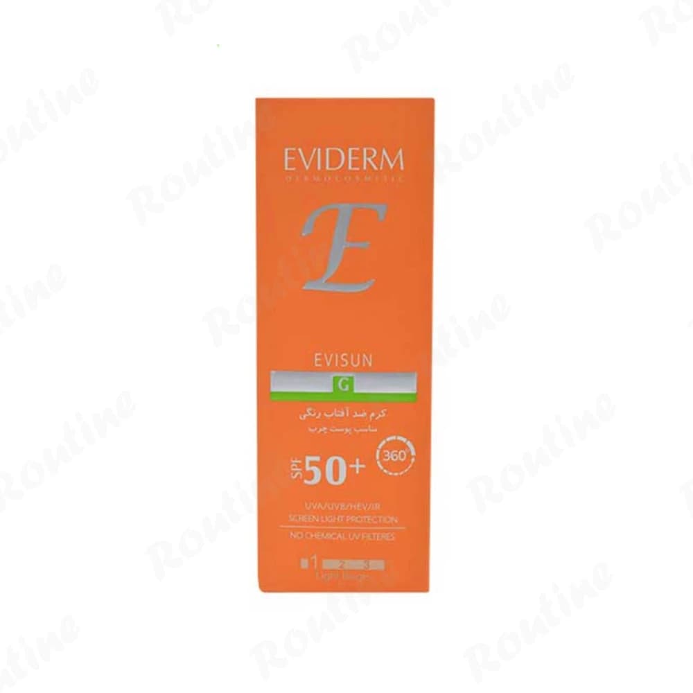 کرم ضد آفتاب SPF 50 بژ روشن پوست چرب اویدرم
