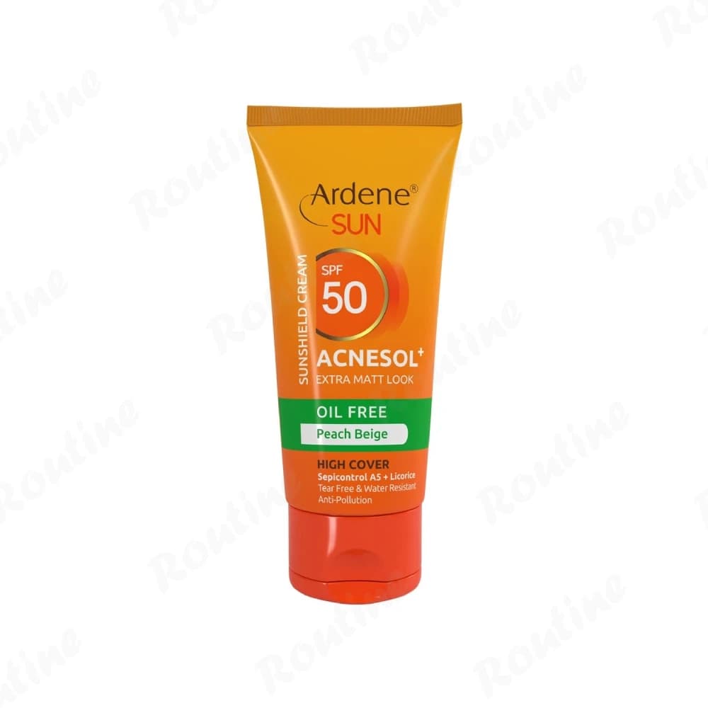 کرم ضدآفتاب آکنه سول پلاس SPF 50 فاقد چربی بژ هلویی آردن سان