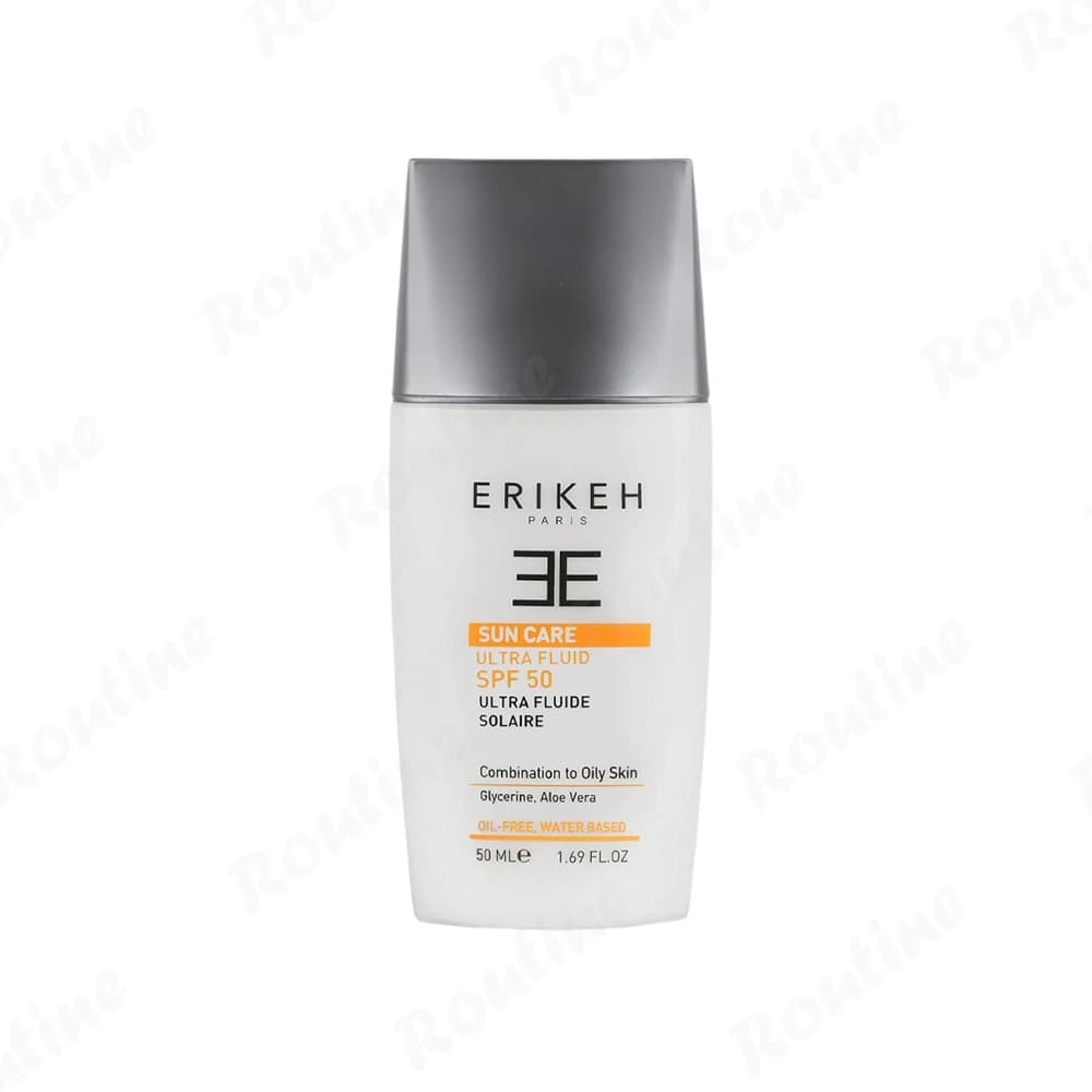 فلوئید ضدآفتاب SPF 50 بیرنگ پوست مختلط تا چرب اریکه 50 میلیلیتر