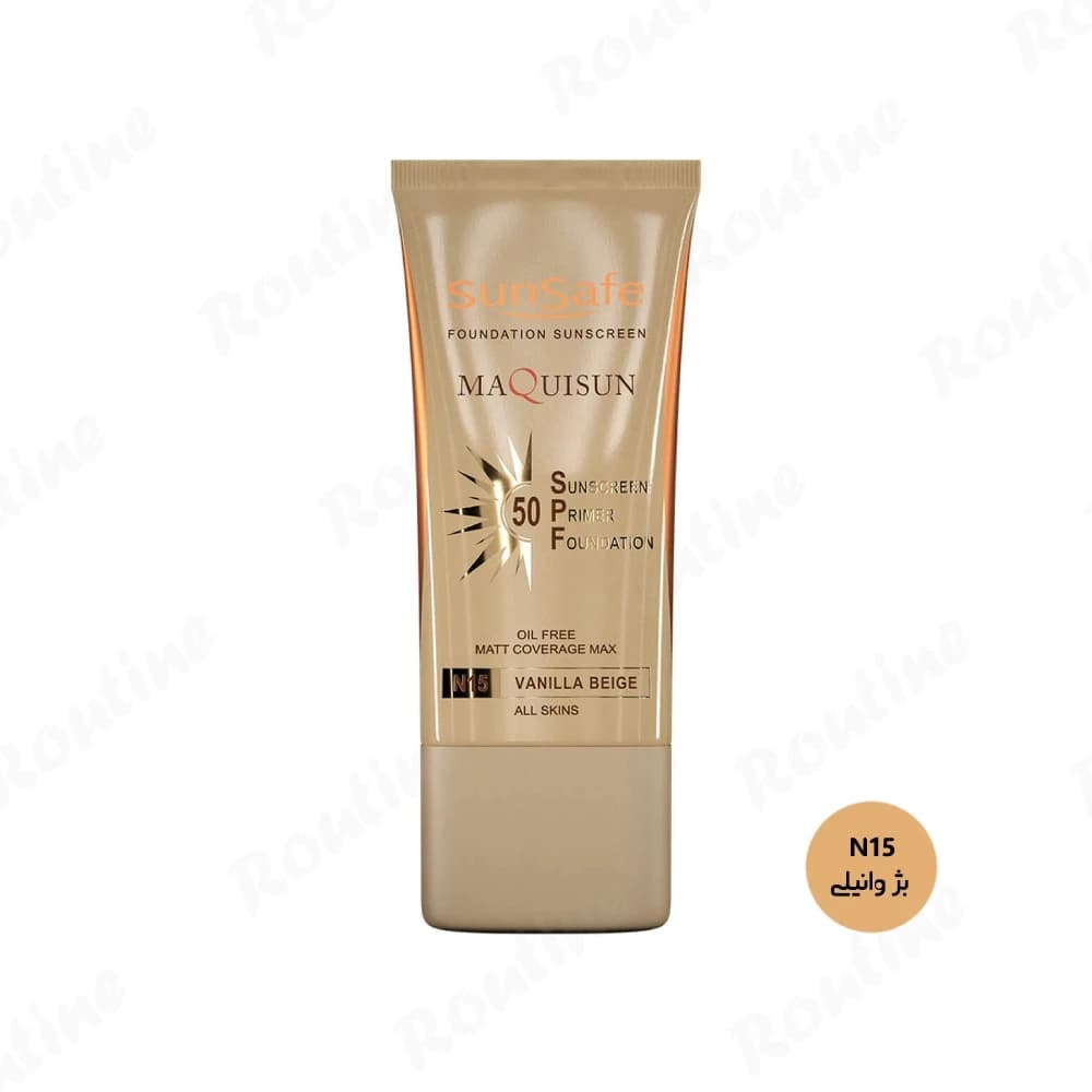 کرم ضدآفتاب کرمپودری SPF 50 بژ وانیلی سان سیف 40 میلیلیتر