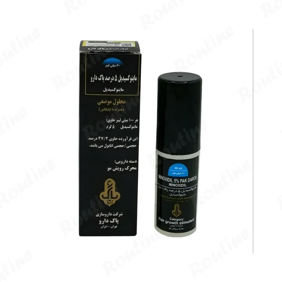 محلول موضعی ماینوکسیدیل 5% پاک دارو 60 میلی لیتر